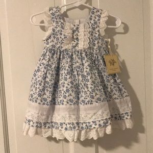 Laura Ashley Baby Girl 6-9 Month Dress & Bloomers